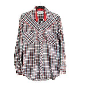 Vintage 80’s Kenny Rogers Western shirt with Pearl Snaps Sz: Men’s 15 1/2 x 34